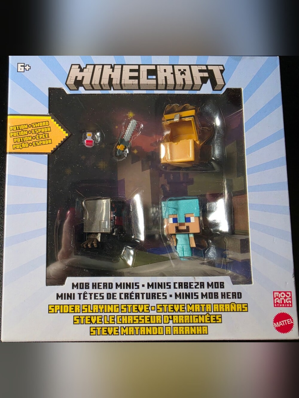 Minecraft Spider Slaying Steve Mob Head Minis – Blue (NEVER OPENED)